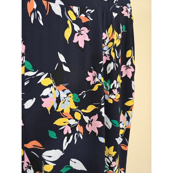 Lane Bryant Women's Floral Print Wide Leg Pants Navy Blue Plus Size 26/28 - Picture 6 of 7